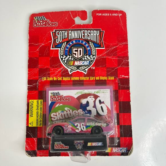 1998 Racing Champion Ernie Irvan #36 Skittles Wild Berry Diecast Car Nascar 50th - Picture 1 of 5